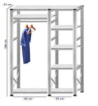 Details / Artikel konfigurieren - Begehbarer Schrank Super 1 - T200-51-21