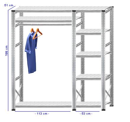 Details / Artikel konfigurieren - Begehbarer Schrank Super 1 - T200-51-23