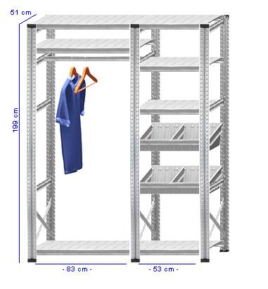 Details / Artikel konfigurieren - Begehbarer Schrank Super 1 - T200-51-22