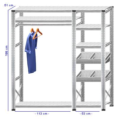 Details / Artikel konfigurieren - Begehbarer Schrank Super 1 - T200-51-24