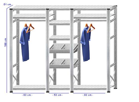 Details / Artikel konfigurieren - Begehbarer Schrank Super 1 - T200-51-32