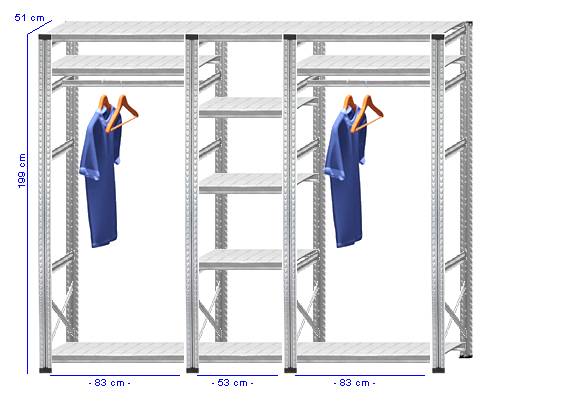 Details / Artikel konfigurieren - Begehbarer Schrank Super 1 - T200-51-31