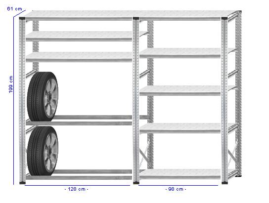 Details / Artikel konfigurieren - Reifenregal Super 1 - G200-61-22