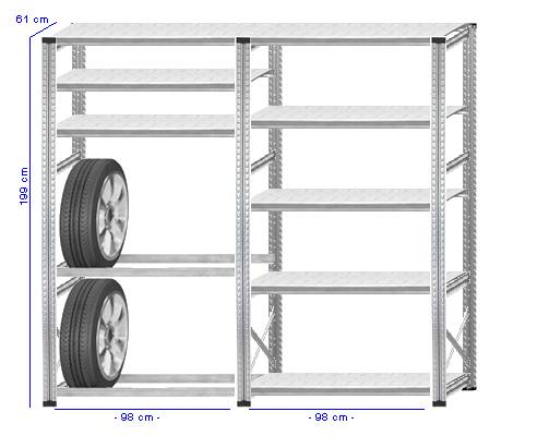 Details / Artikel konfigurieren - Reifenregal Super 1 - G200-61-21