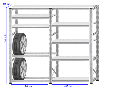 Details / Artikel konfigurieren - Reifenregal Super 1 - G200-61-21