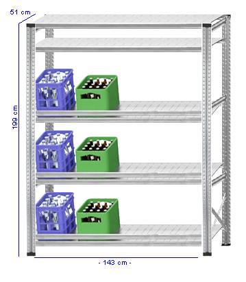 Details / Artikel konfigurieren - Getränkekistenregal Super 1 - GKR200-51-19