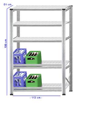 Details / Artikel konfigurieren - Getränkekistenregal Super 1 - GKR200-51-15
