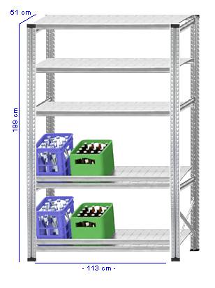 Details / Artikel konfigurieren - Getränkekistenregal Super 1 - GKR200-51-15