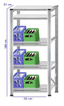 Details / Artikel konfigurieren - Getränkekistenregal Super 1 - GKR200-51-13