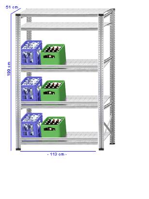 Details / Artikel konfigurieren - Getränkekistenregal Super 1 - GKR200-51-16