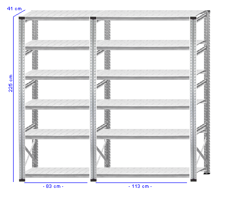 Details / Artikel konfigurieren - Kellerregal Super 1 - K225-41-21