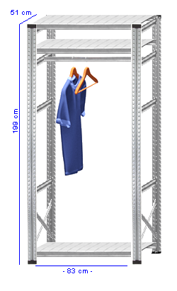 Details / Artikel konfigurieren - Kleiderregal Schrank Super 1 - T200-51-11