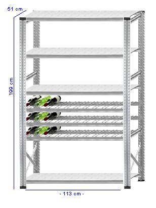 Details / Artikel konfigurieren - Weinregal Super 1 - WR200-51-12