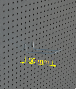 Details / Artikel konfigurieren - Lochwandhaken - Breite 3 x Höhe  0 x Tiefe  5 cm
